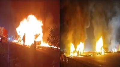 कर्नाटक के चित्रदुर्ग में भयानक हादसा: प्राइवेट बस आग का गोला बनी, 12 यात्री ज़िंदा जले