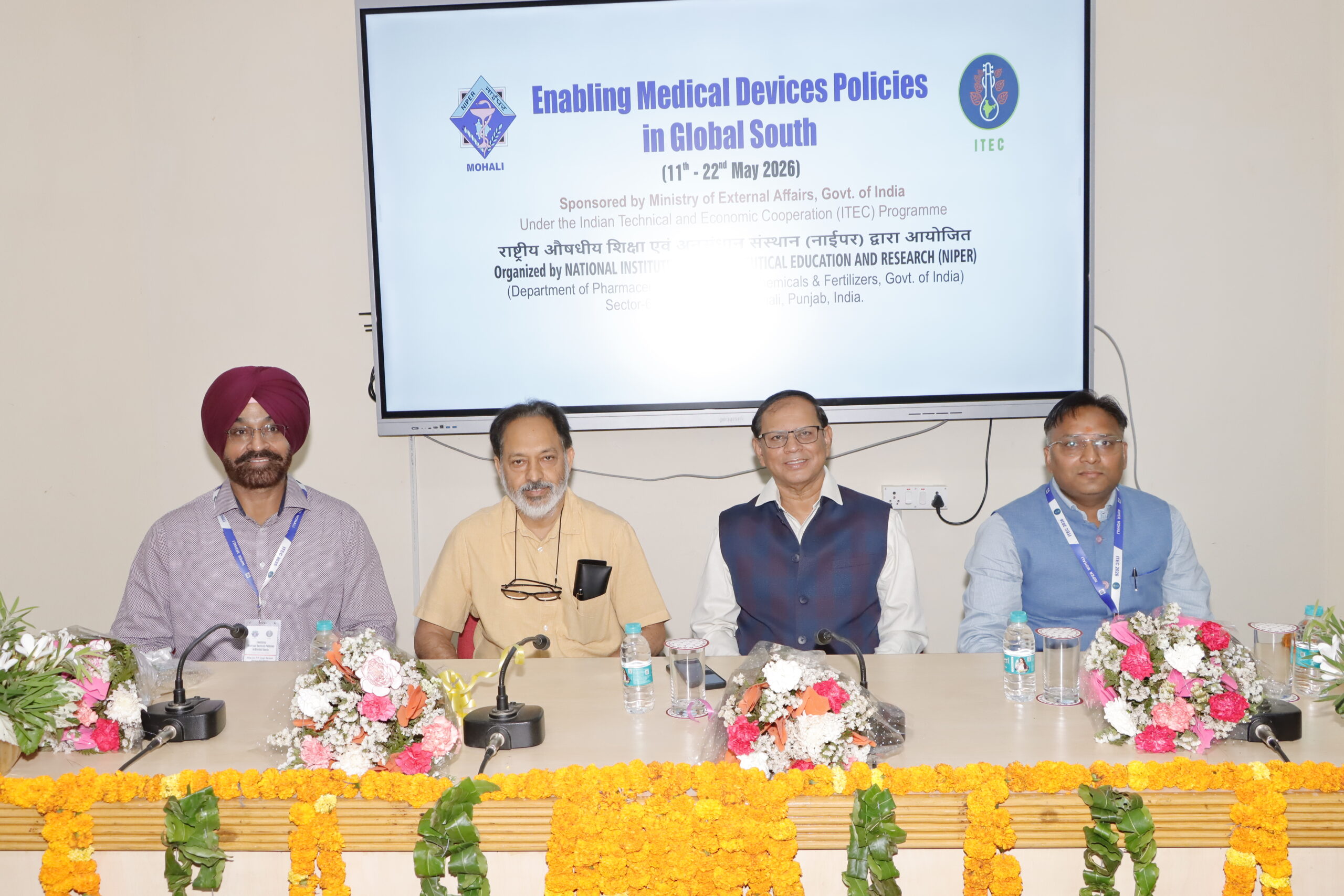 नाईपर, मोहाली में आईटेक (ITEC) कार्यक्रम 2026 “ग्लोबल साउथ में चिकित्सा उपकरण नीतियों को सशक्त बनाना” का 11 मई 2026 को शुभारंभ